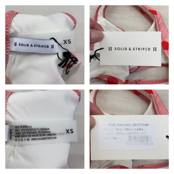 SOLID & STRIPED The RACHEL Bottom Pink Red Dot NWT - Picture 9 of 14